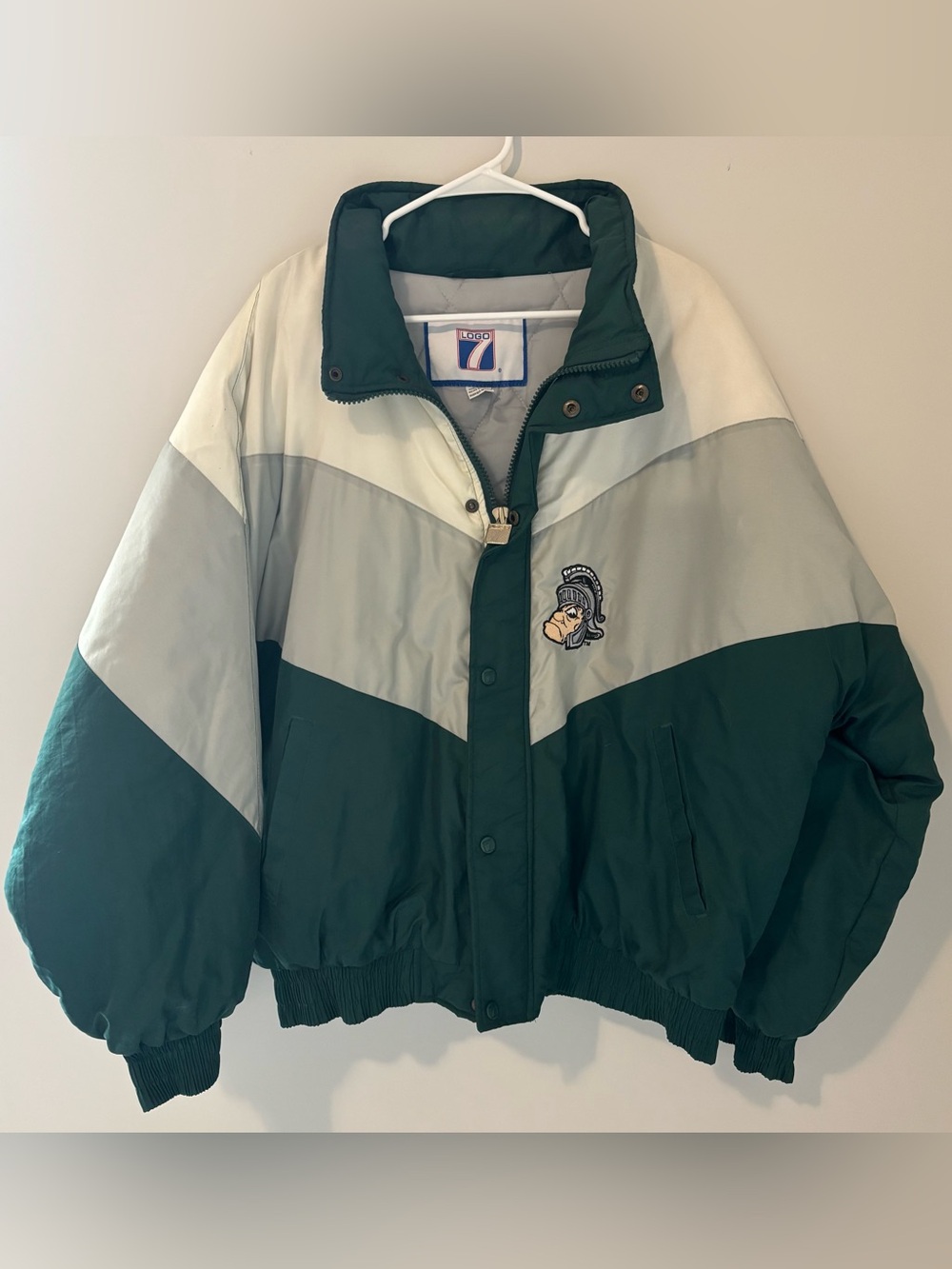 Vintage Michigan State Spartans Logo 7 Puffer Jacket